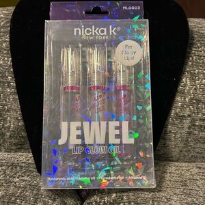 Nicka K‎ New York Jewel Lip Glow Oil For Glossy Lips Set of 3. NWT (Sealed)